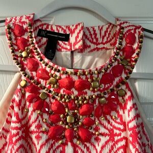INC Pink and White Beaded Dress